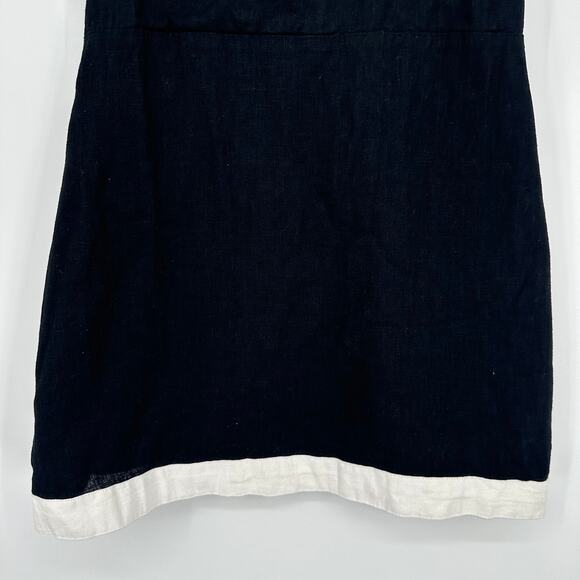 Abercrombie & Fitch Linen Blend Wide Strap Mini Dress Square Neck Sleeveless - Picture 4 of 9